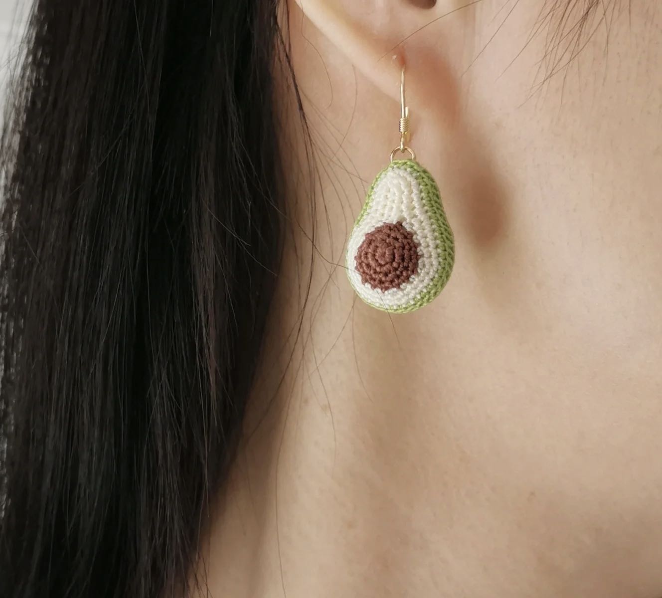 Handcrafted Avocado Micro-crochet Earrings 100% Handmade By Our Loving Team