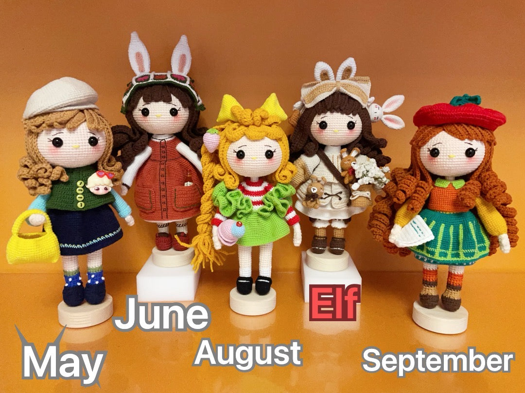 Handcrafted Wishing Doll Crochet Figurine (January to December and Elfs:)