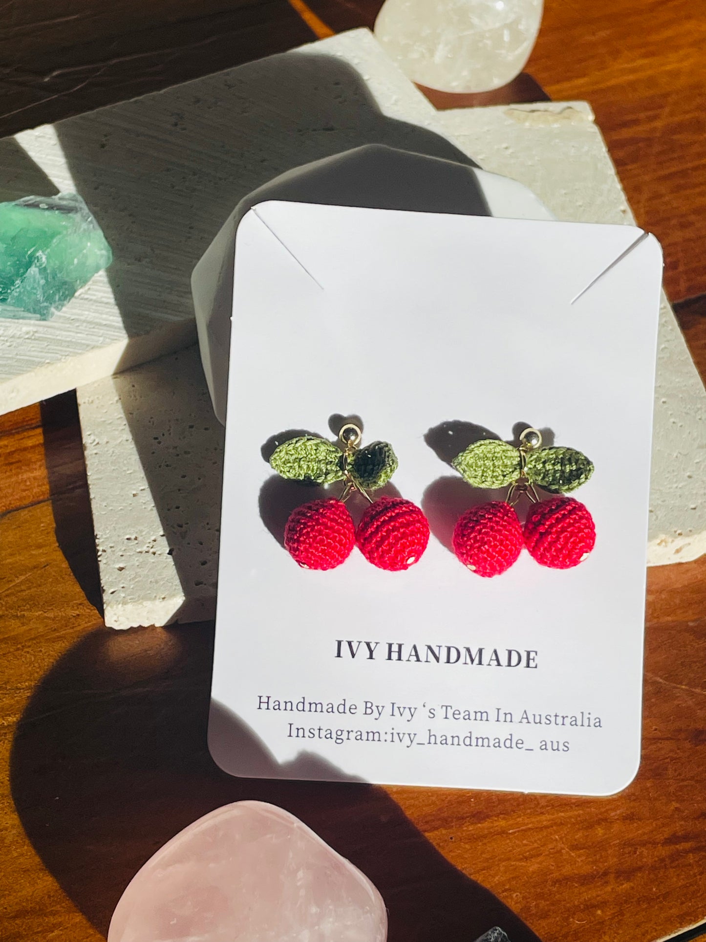 Cherry Kisses 🍒-Handmade Microcrochet Earring