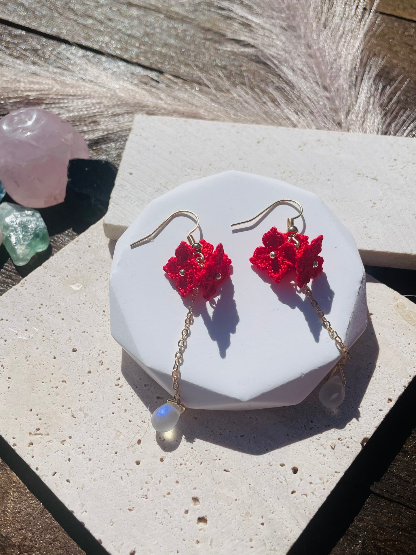 Tiny Bloom Trio-Handmade Microcrochet Earring
