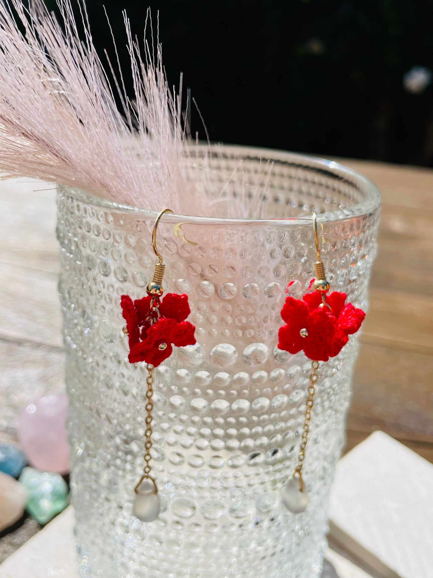 Tiny Bloom Trio-Handmade Microcrochet Earring