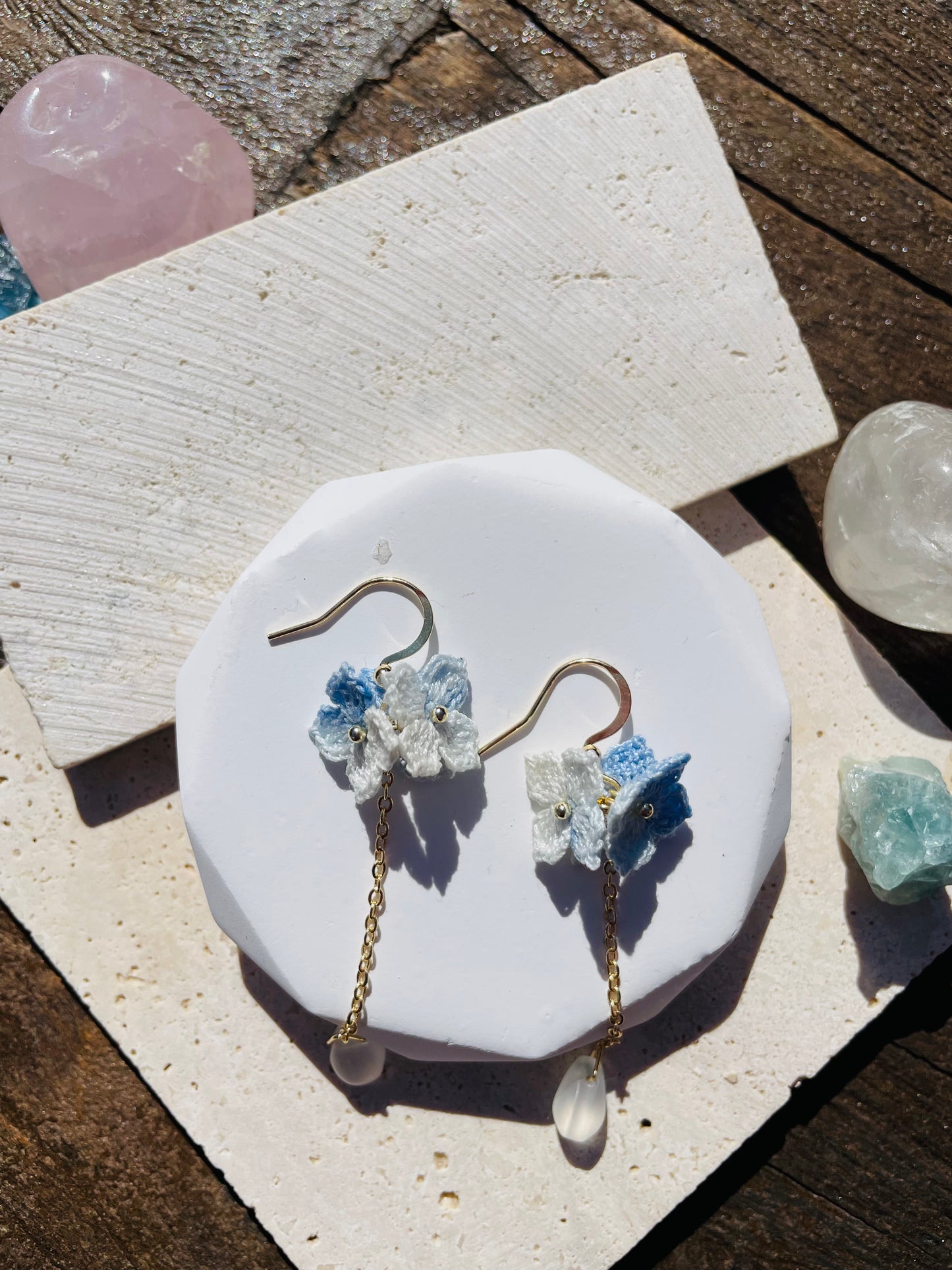 Tiny Bloom Trio-Handmade Microcrochet Earring