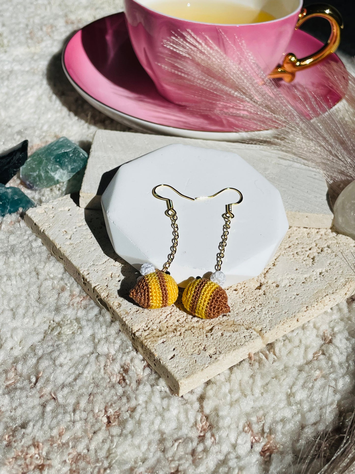 Honey Bee-Handmade Microcrochet earrings