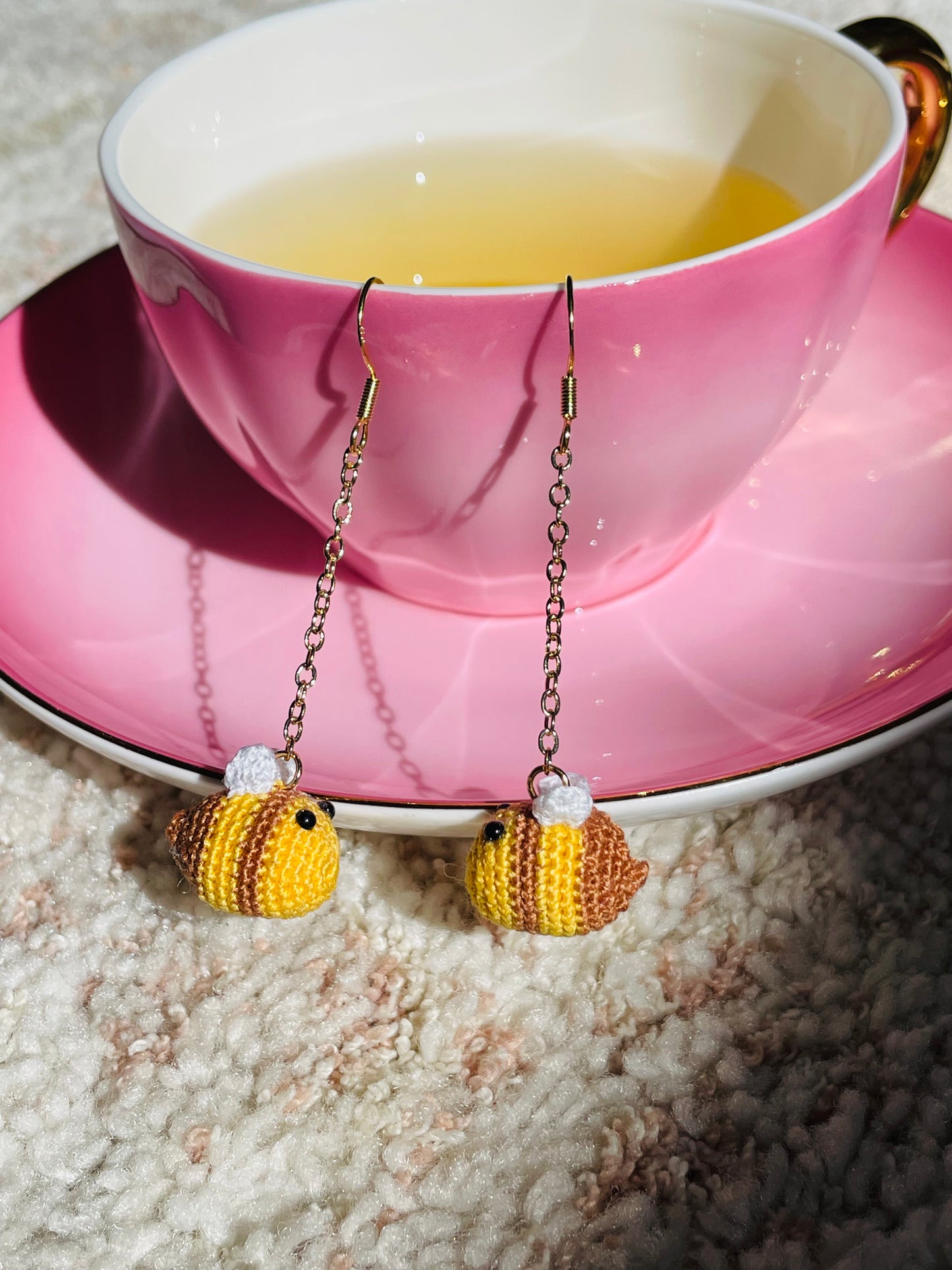 Honey Bee-Handmade Microcrochet earrings