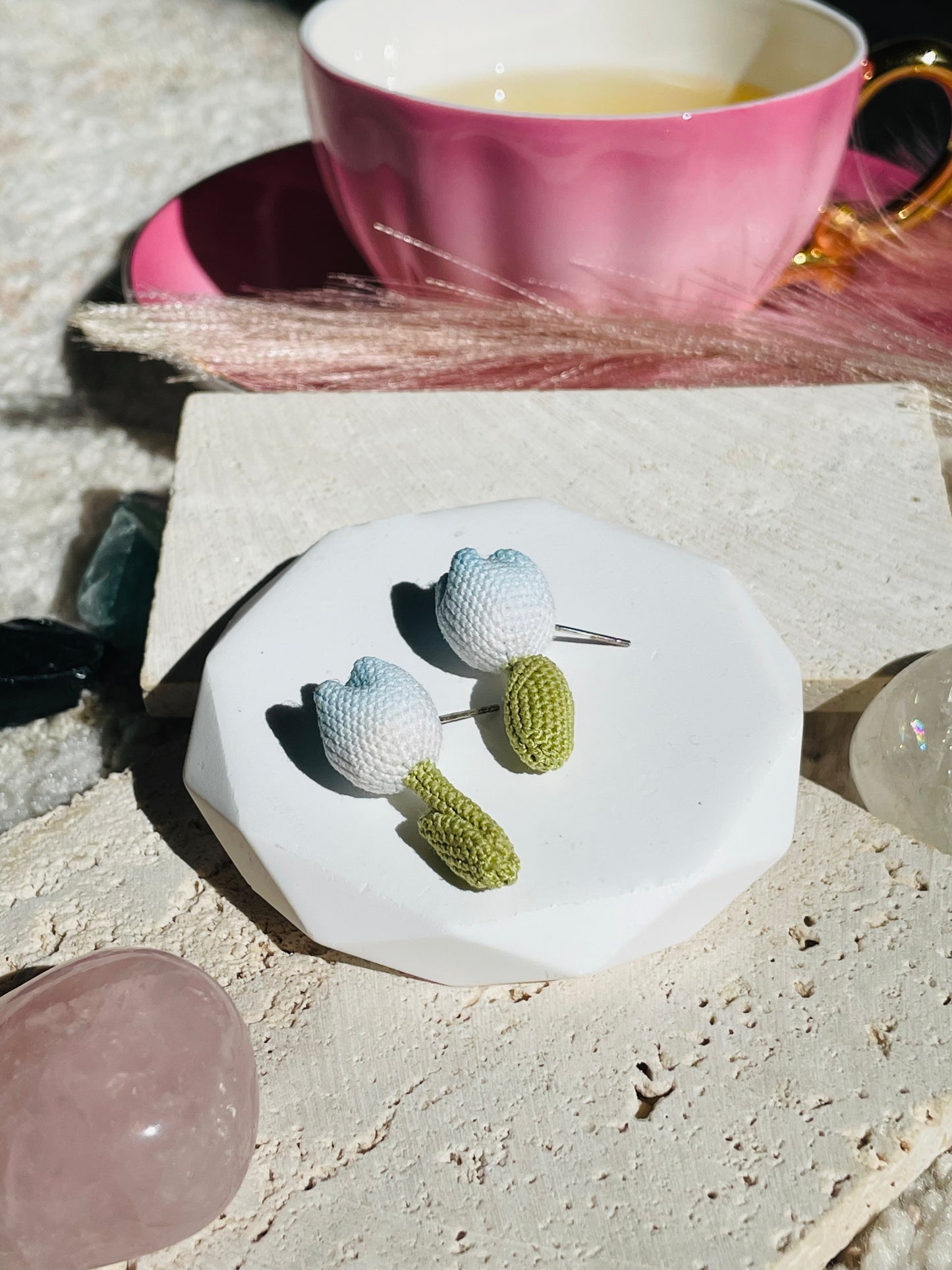 Spring Tulip-Handmade Microcrochet earring