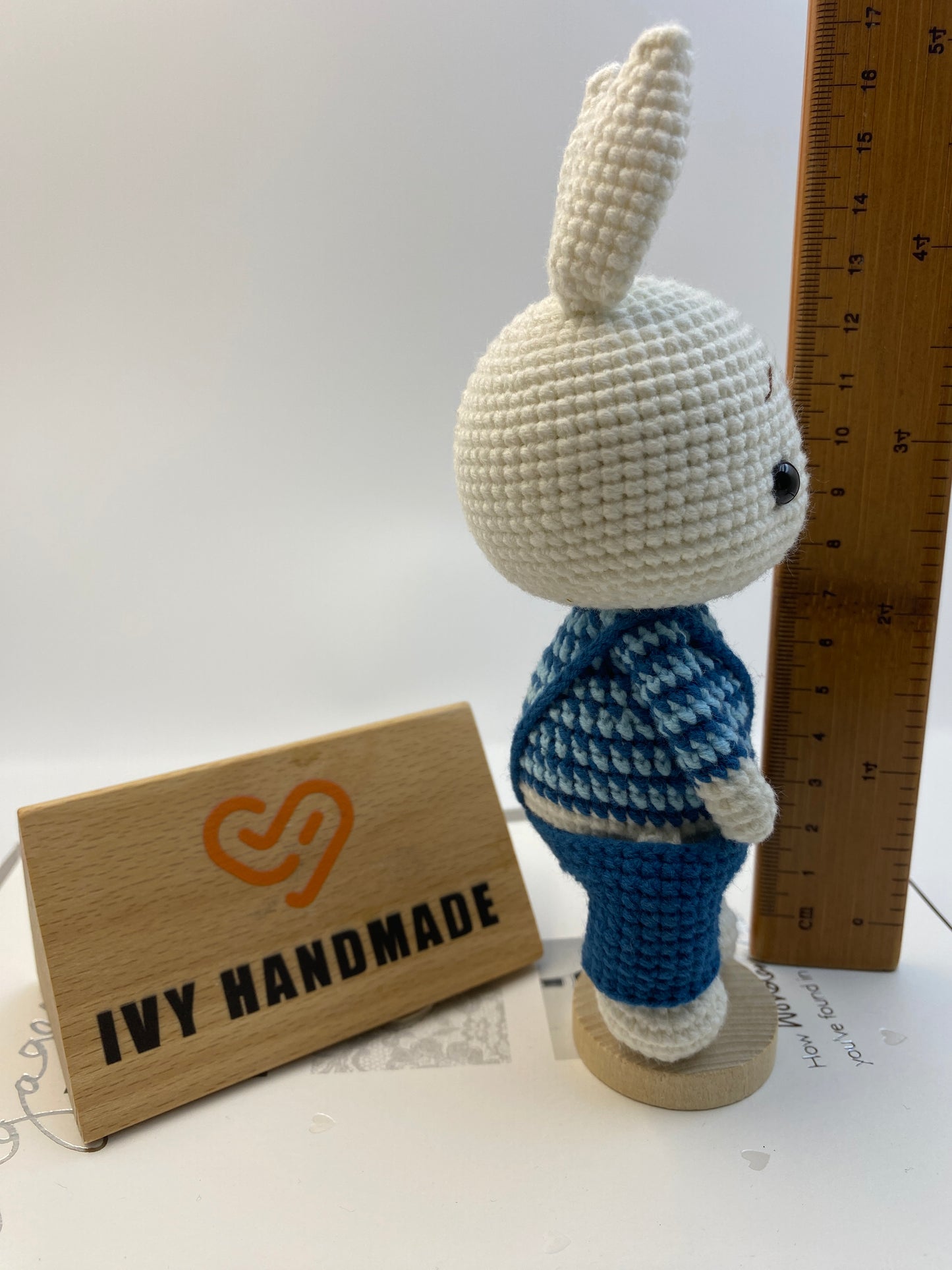 Bunny/Rabbit Wearing Overalls-Handmade Crochet