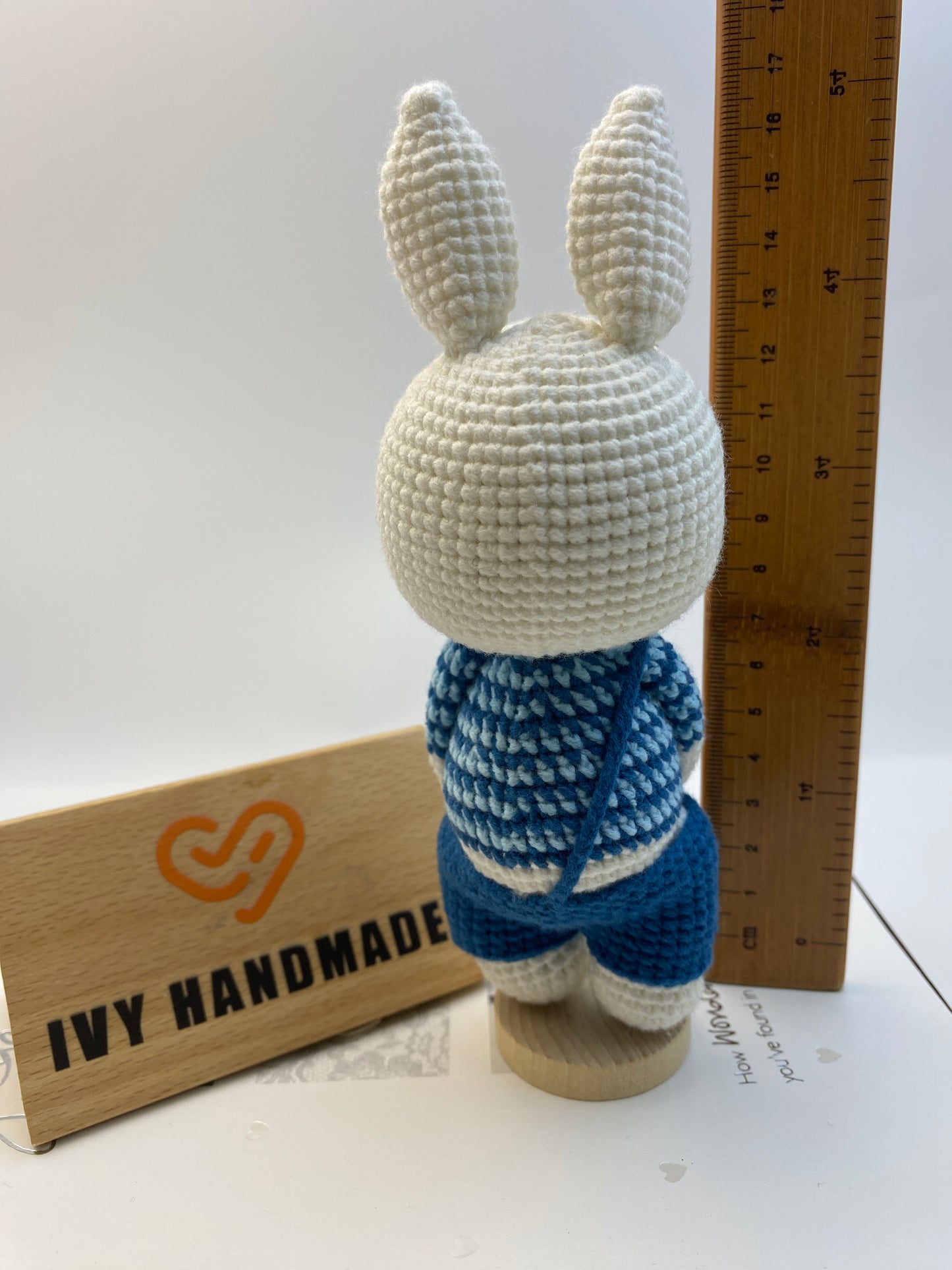 Bunny/Rabbit Wearing Overalls-Handmade Crochet