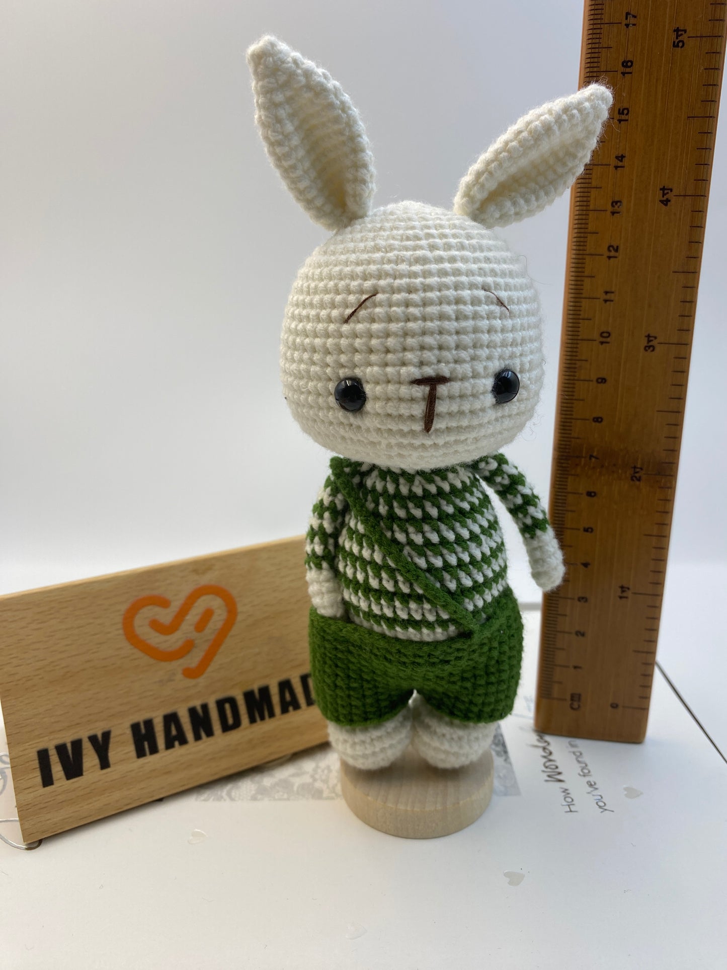 Bunny/Rabbit Wearing Overalls-Handmade Crochet