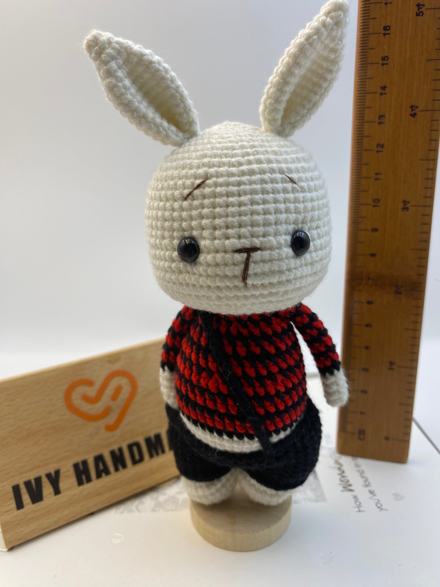 Bunny/Rabbit Wearing Overalls-Handmade Crochet