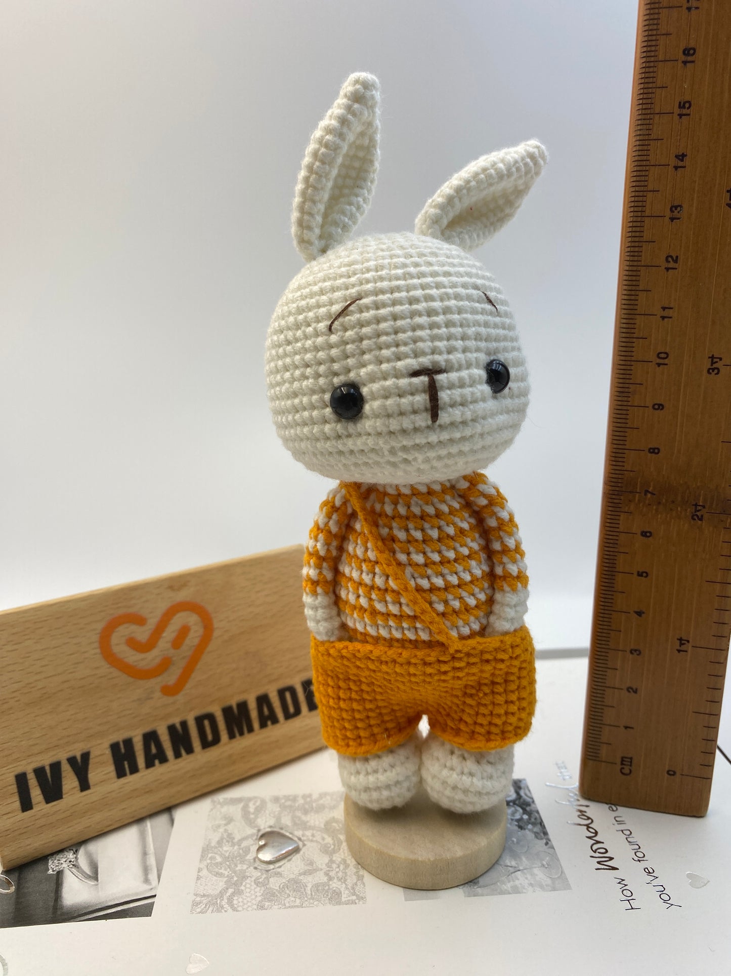 Bunny/Rabbit Wearing Overalls-Handmade Crochet