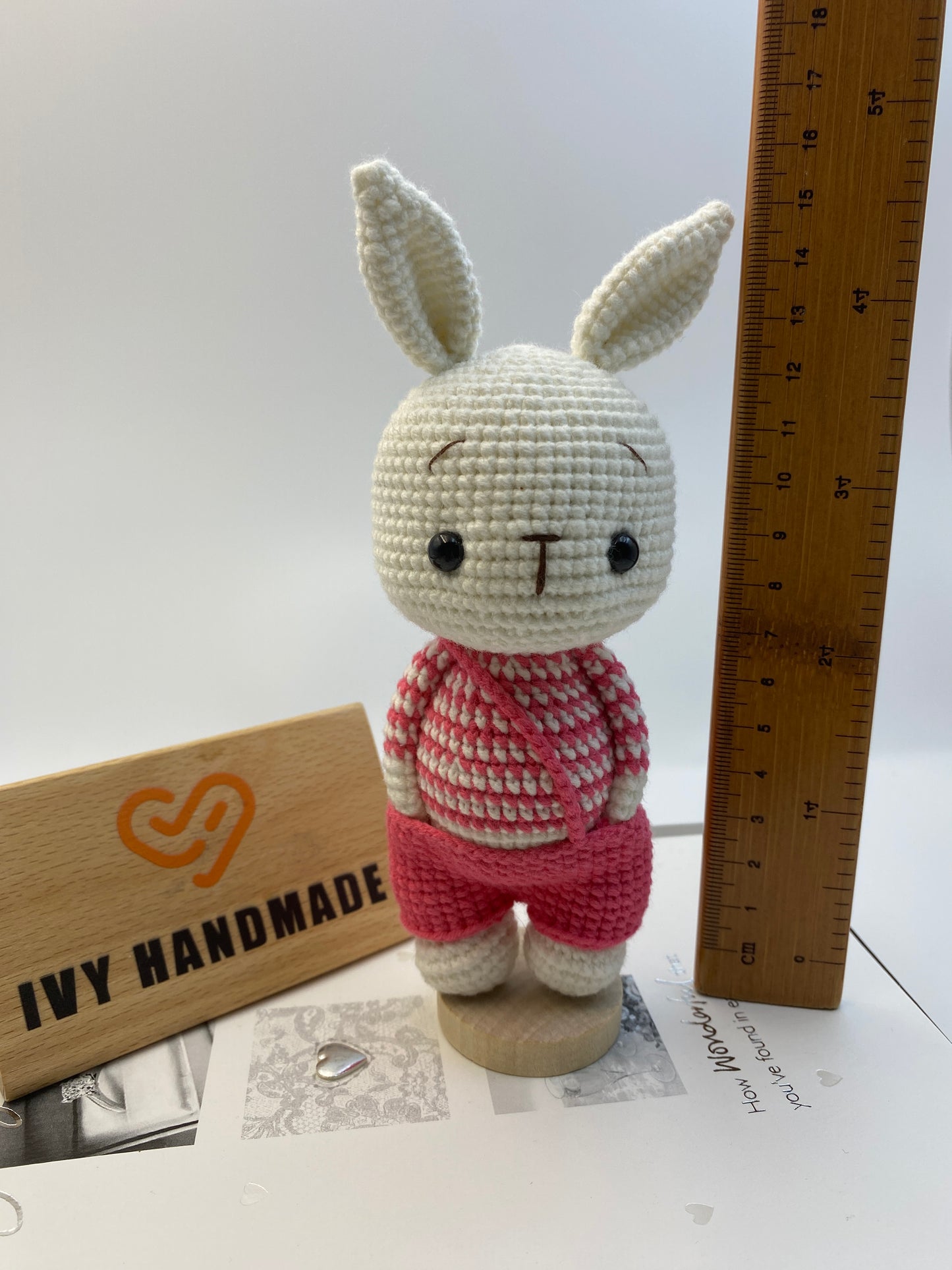 Bunny/Rabbit Wearing Overalls-Handmade Crochet