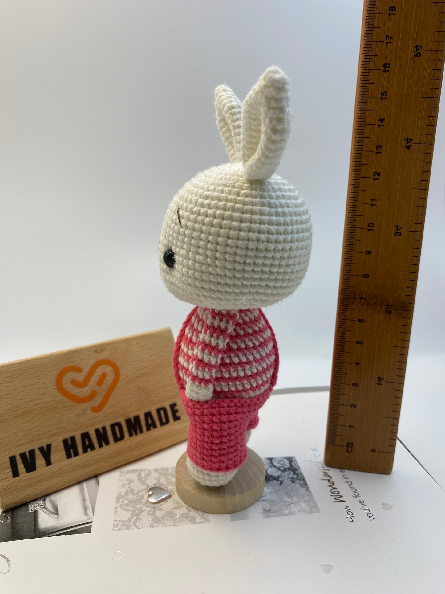 Bunny/Rabbit Wearing Overalls-Handmade Crochet