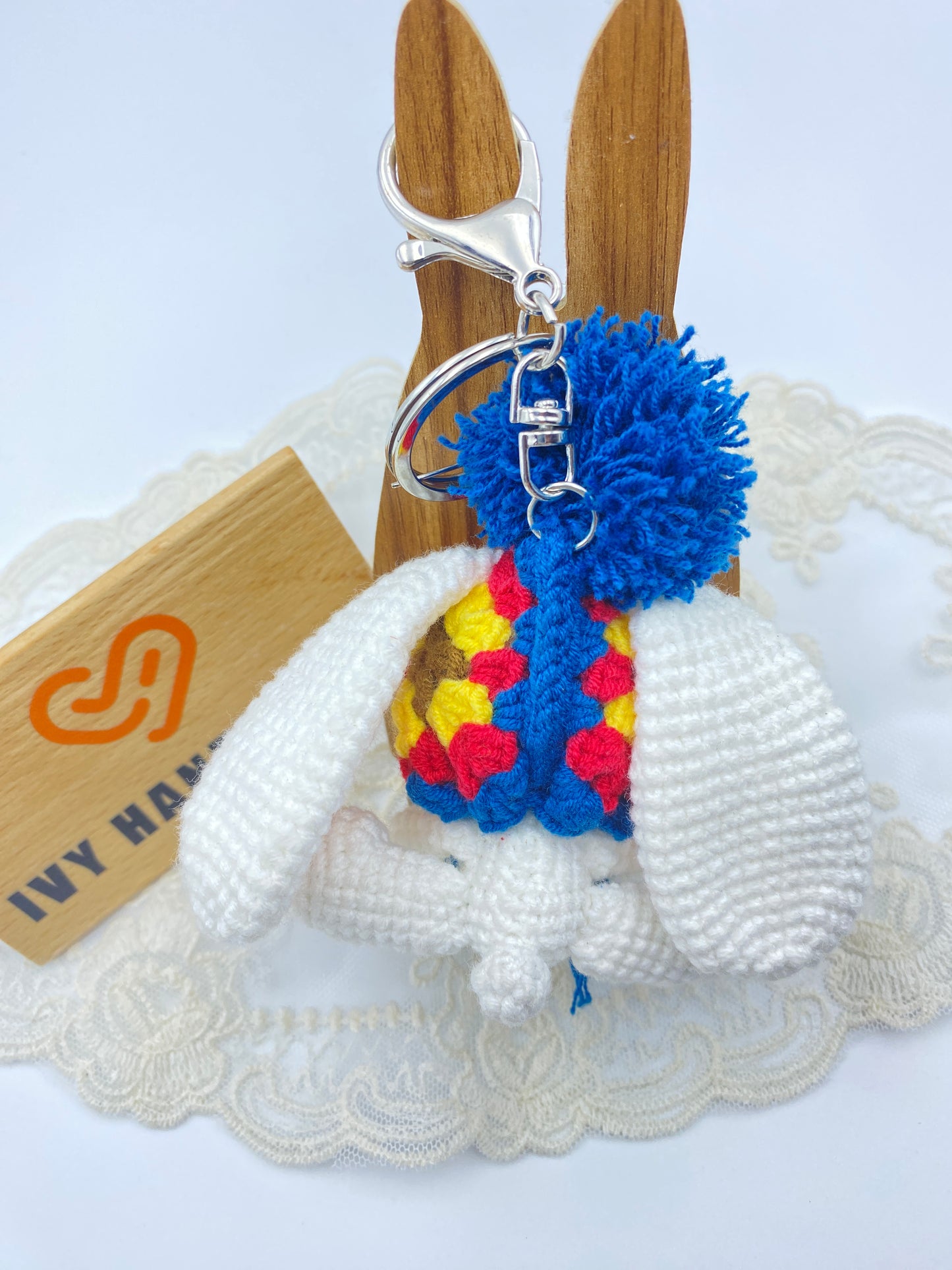 Rabbits/Key Chain-Handmade Crochet