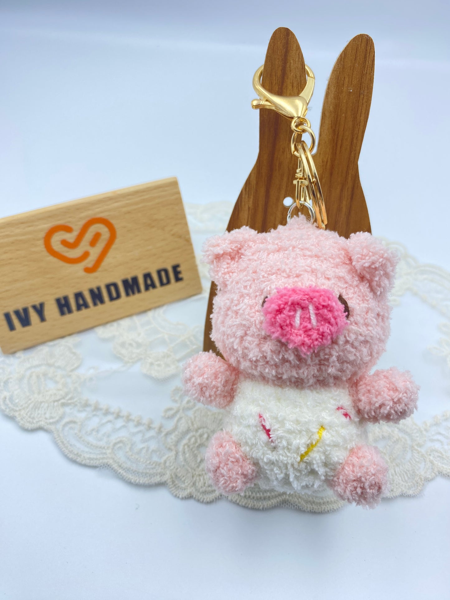 Pink Piggy/Key Chain-Handmade Crochet