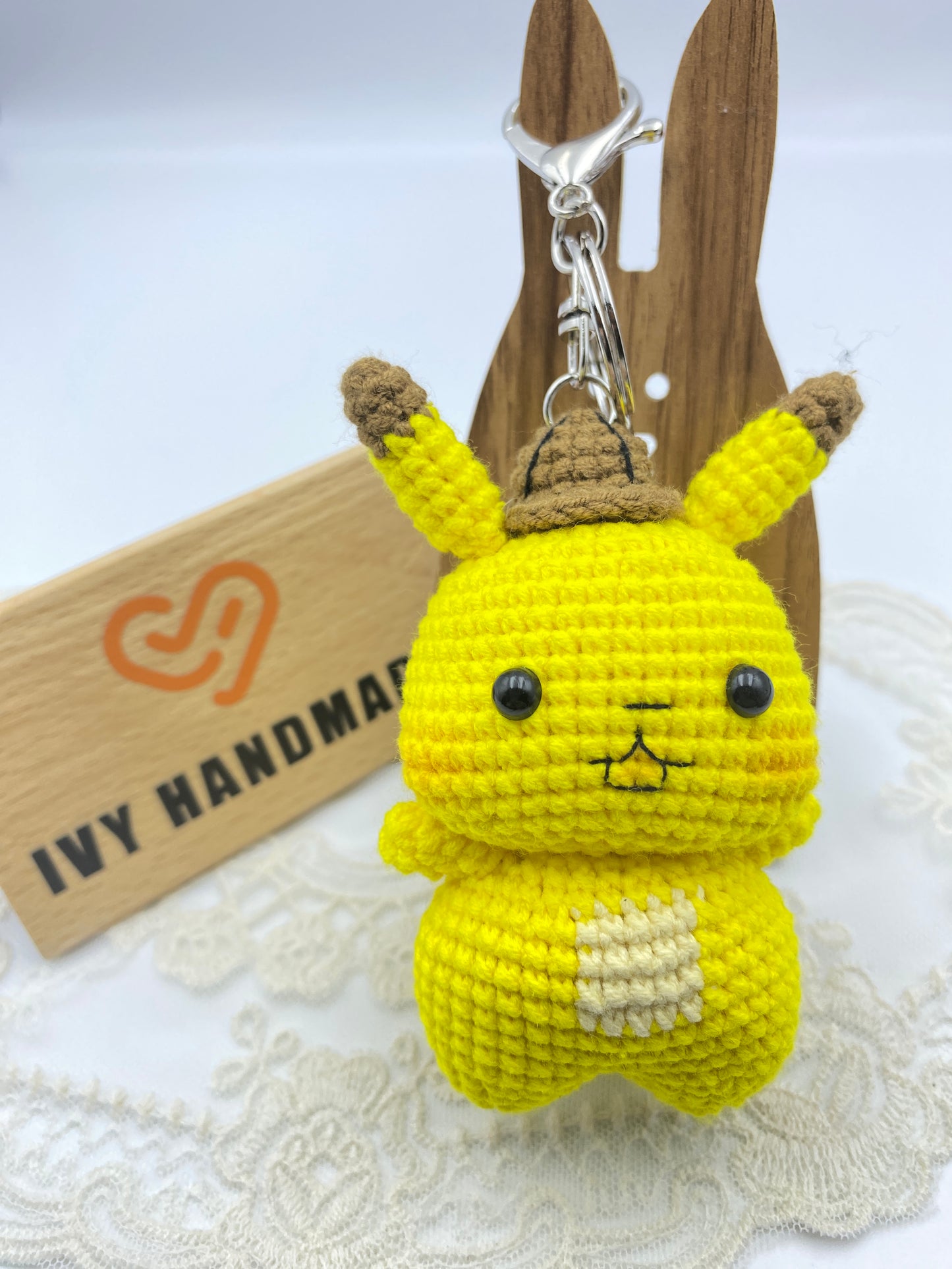 Pickachu With Hat/Key Chain-Handmade Crochet