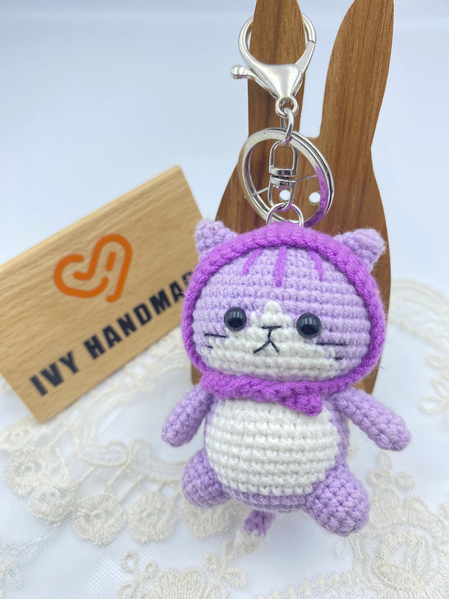 Cats with Hoodie/Key Chain-Handmade Crochet