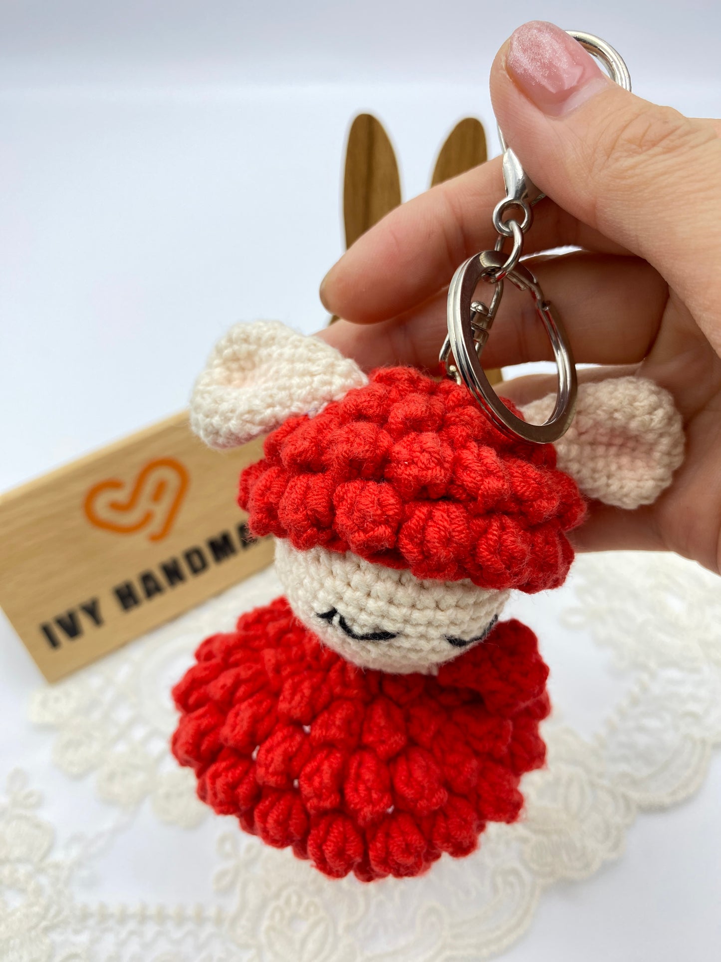 Dancing girl/Key Chain-Handmade Crochet