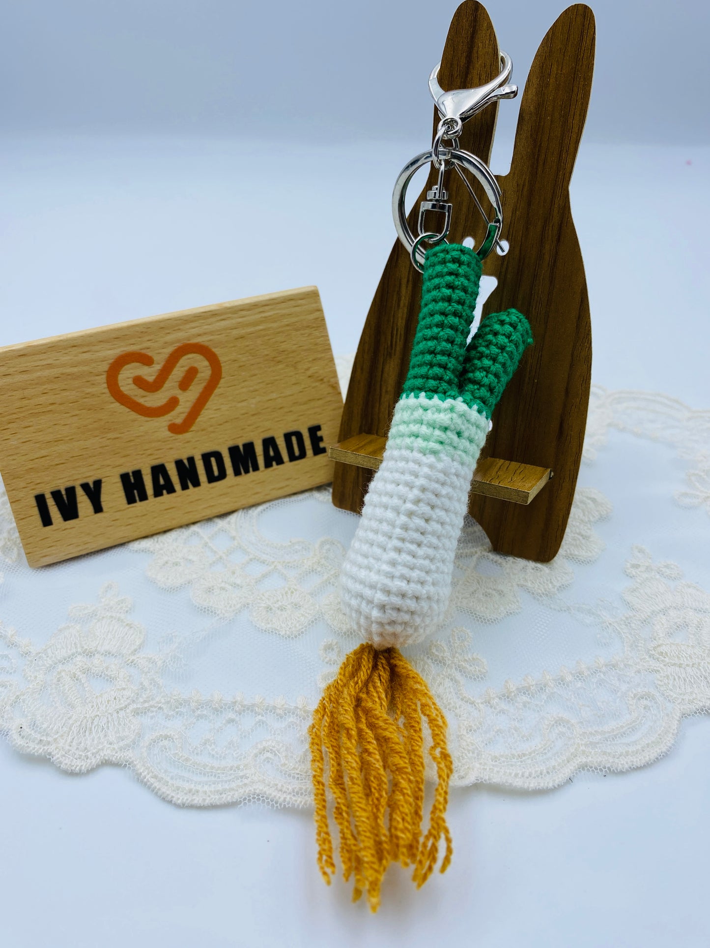 Spring onion/Key chain-Handmade Crochet