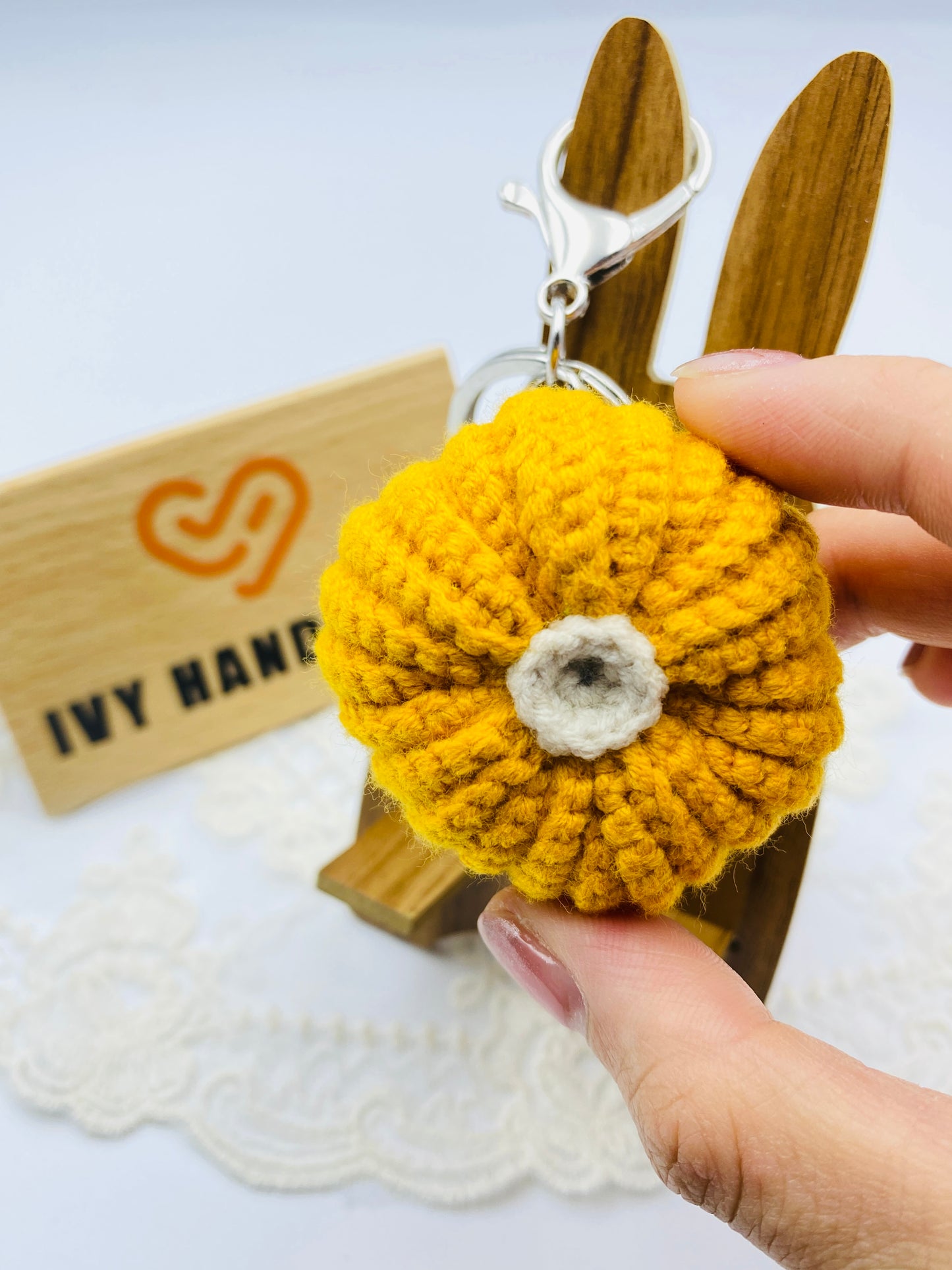 Pumpkin/Key chain-Handmade Crochet