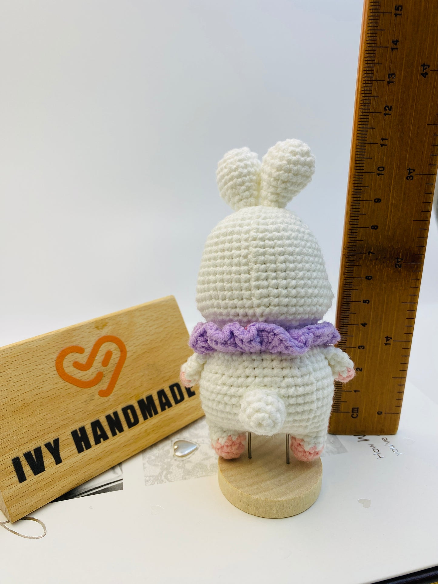 The Little White Rabbit/Bunny Wearing A Scarf-Handmade Crochet