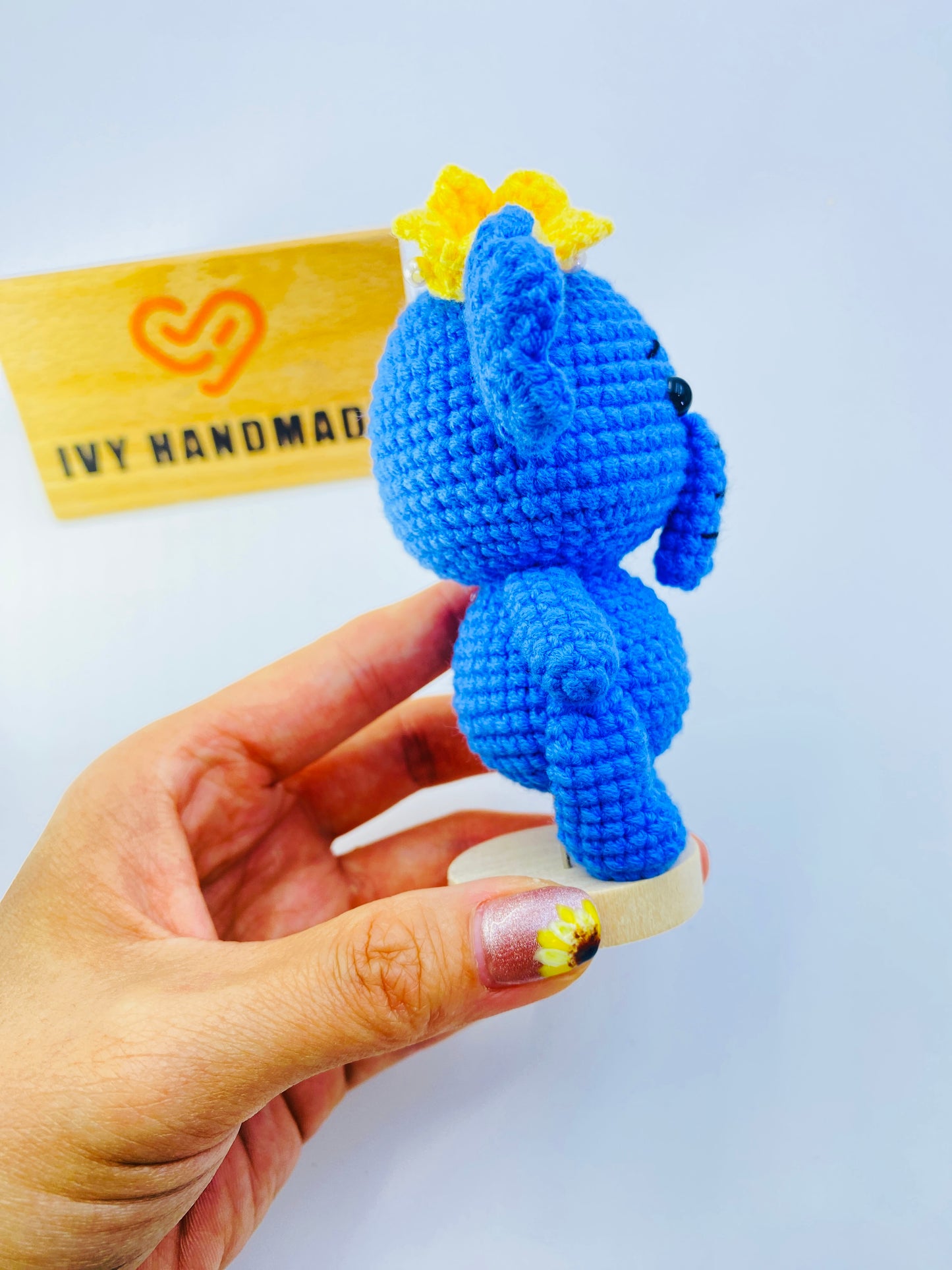 Blue&Pink Elephant-Handmade Crochet