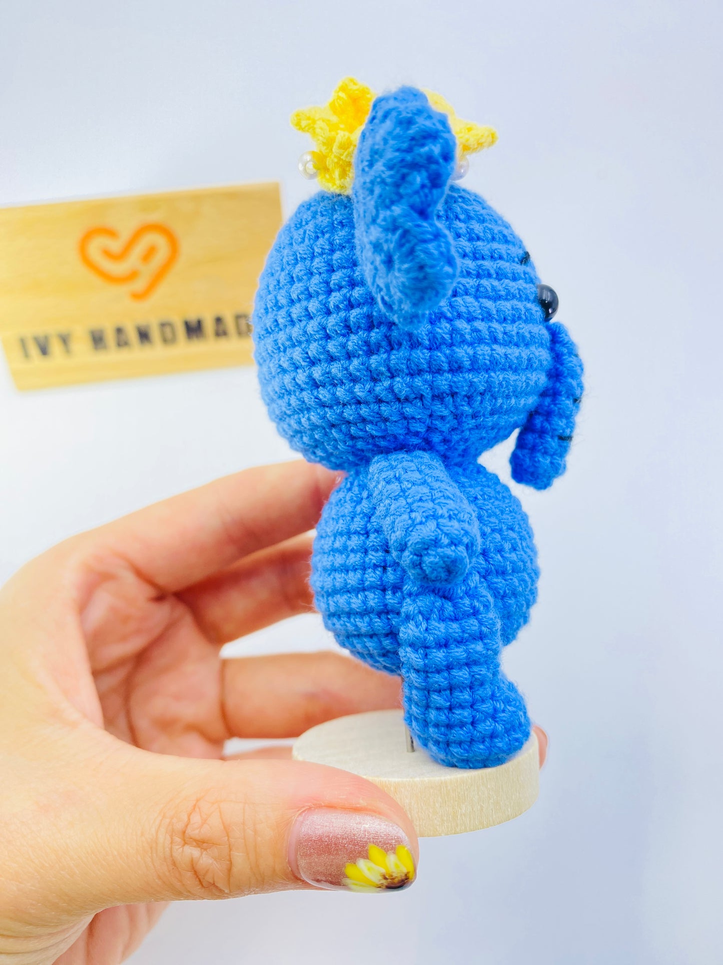 Blue&Pink Elephant-Handmade Crochet