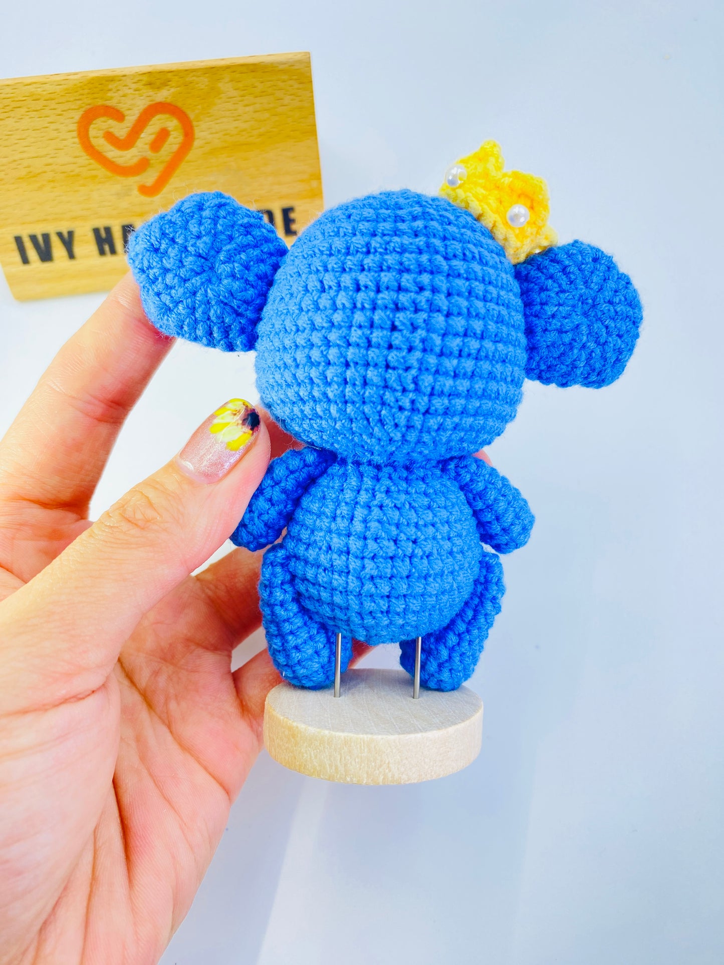 Blue&Pink Elephant-Handmade Crochet