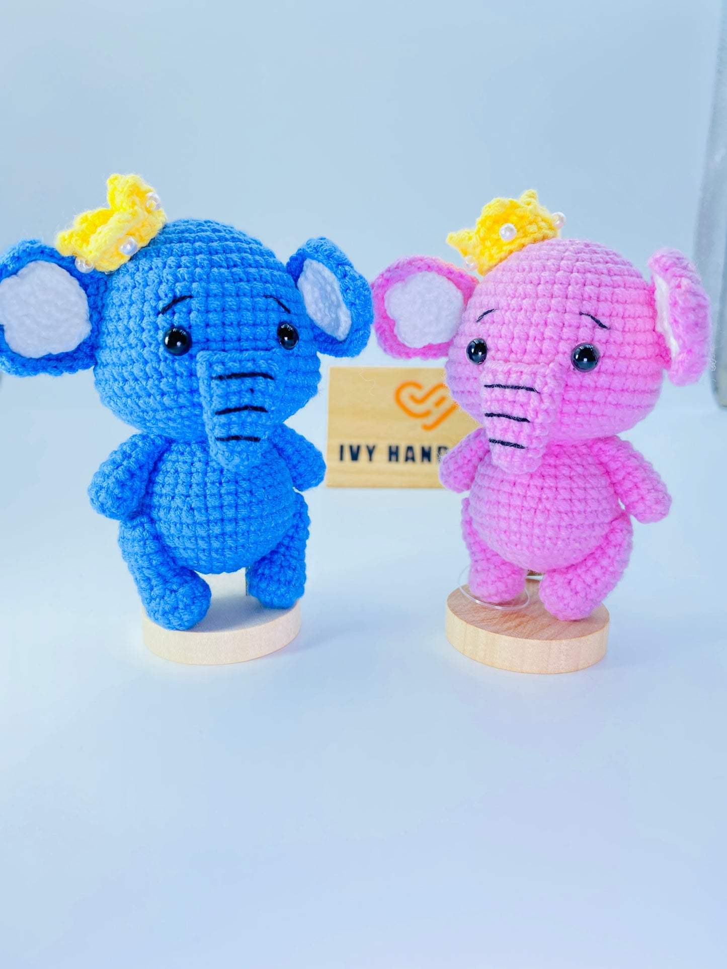 Blue&Pink Elephant-Handmade Crochet