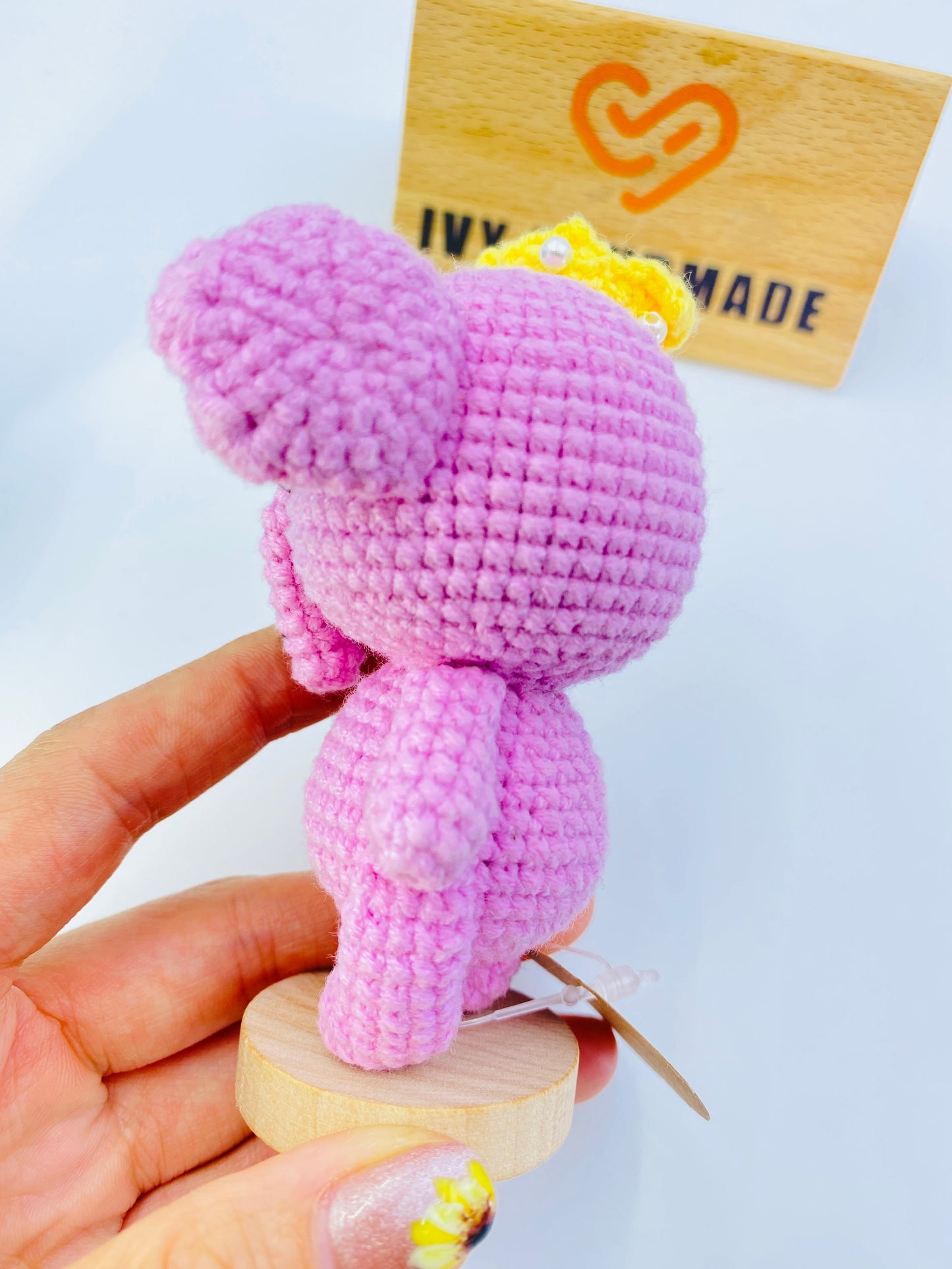 Blue&Pink Elephant-Handmade Crochet