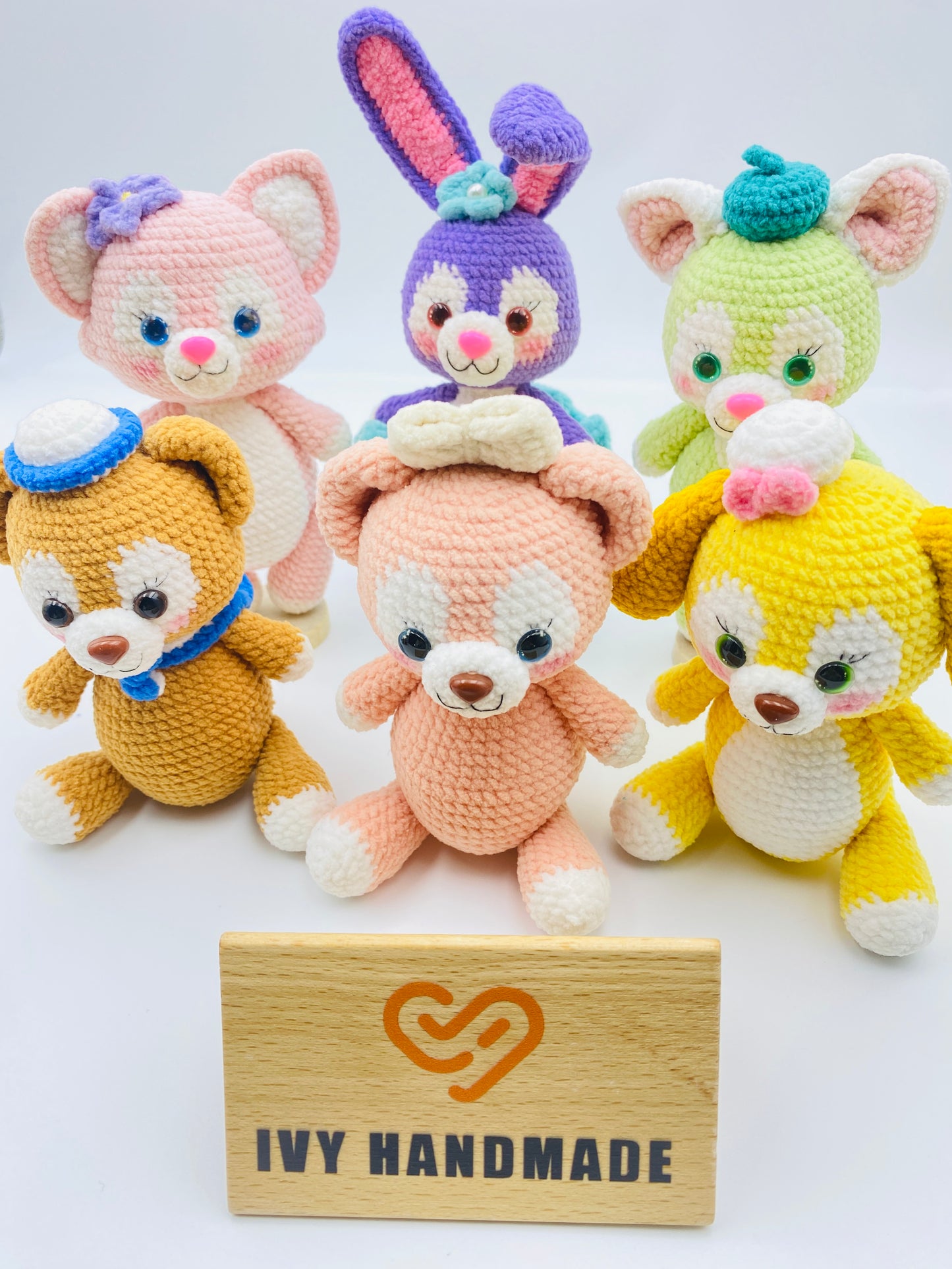 Duffy and friends(Fluffy)(Can stand and sit)-Handmade Crochet