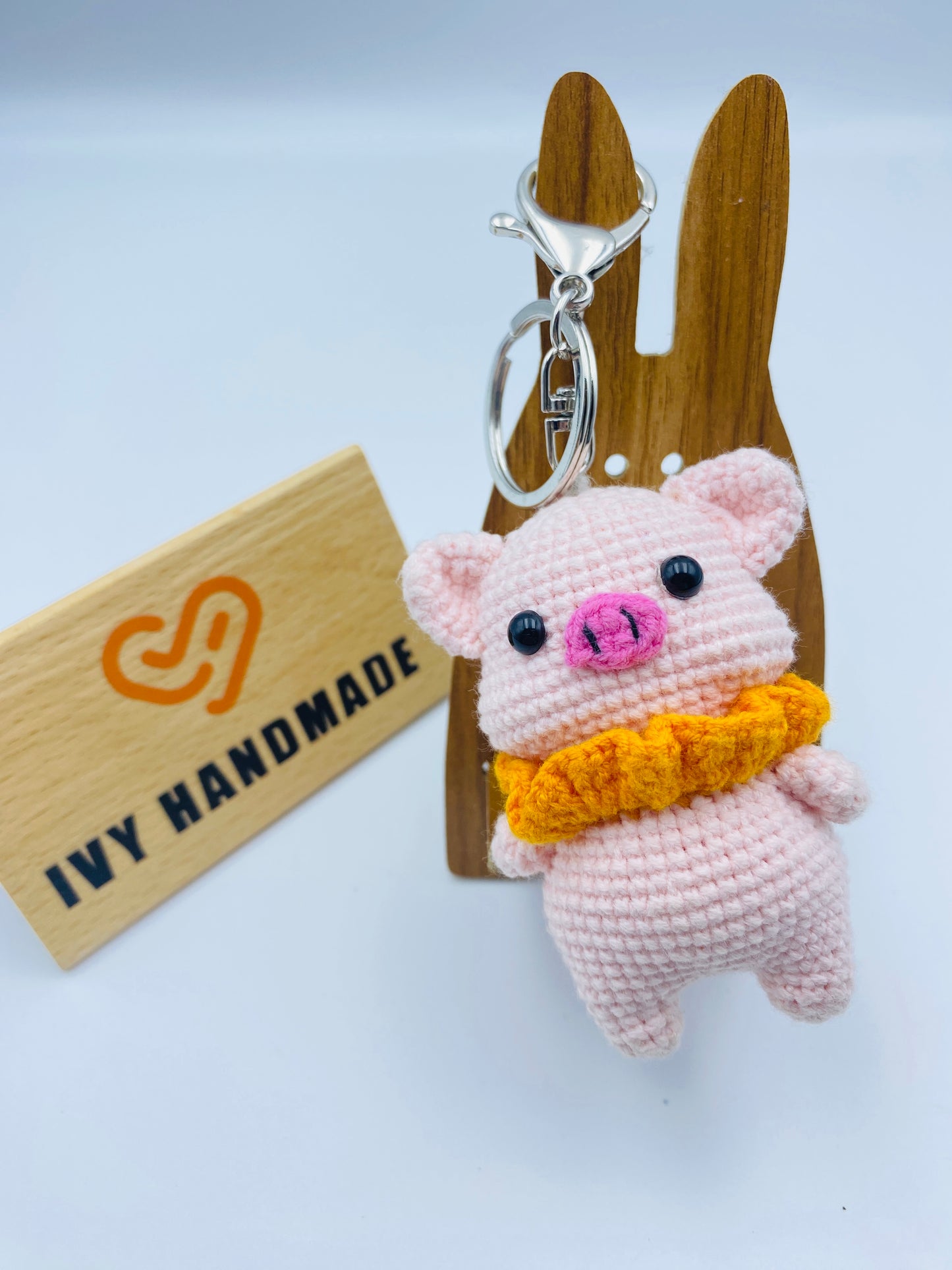 Piggy Key Chain-Handmade Crochet