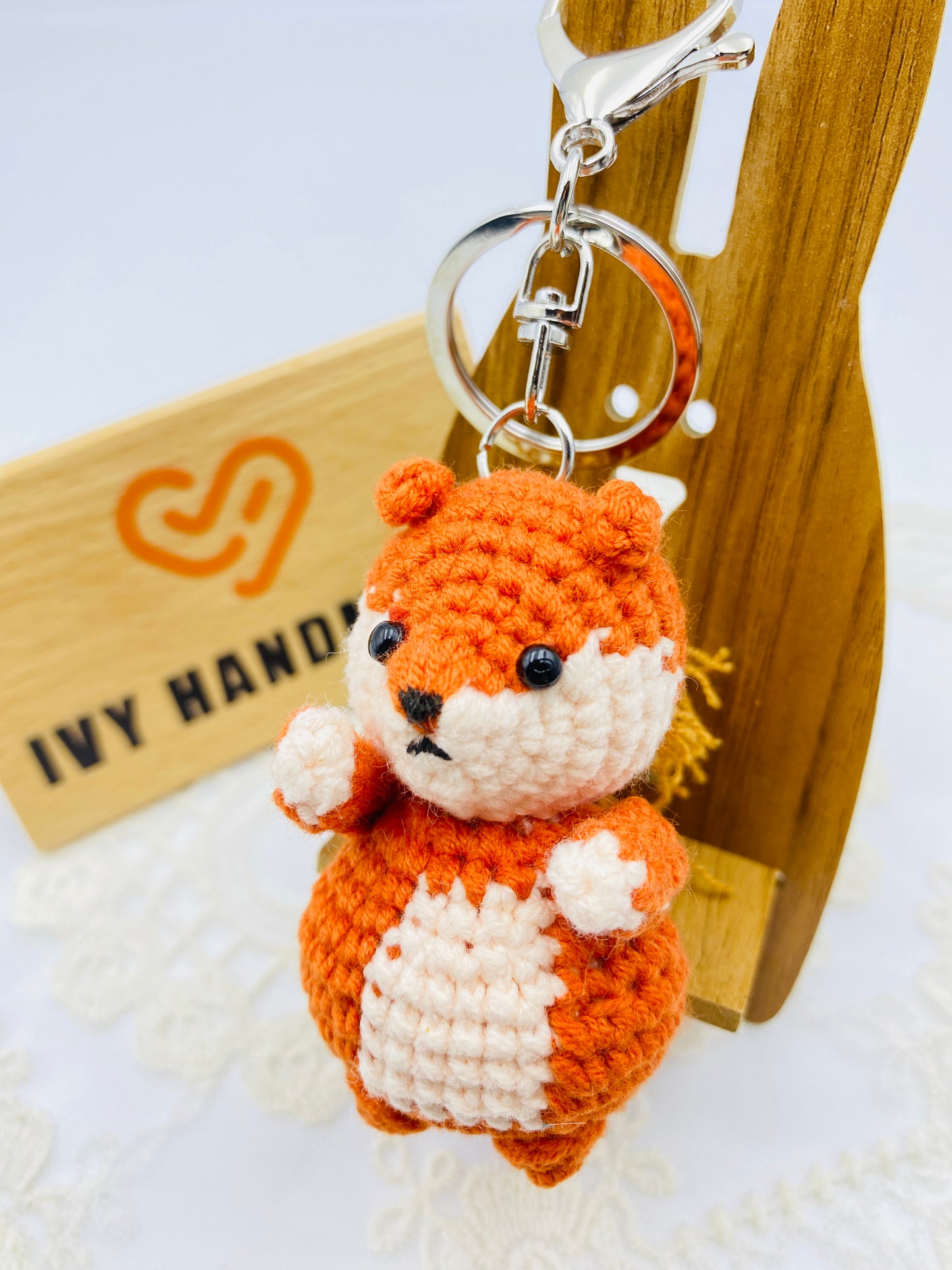 Squirrel /Key Chain-Handmade Crochet