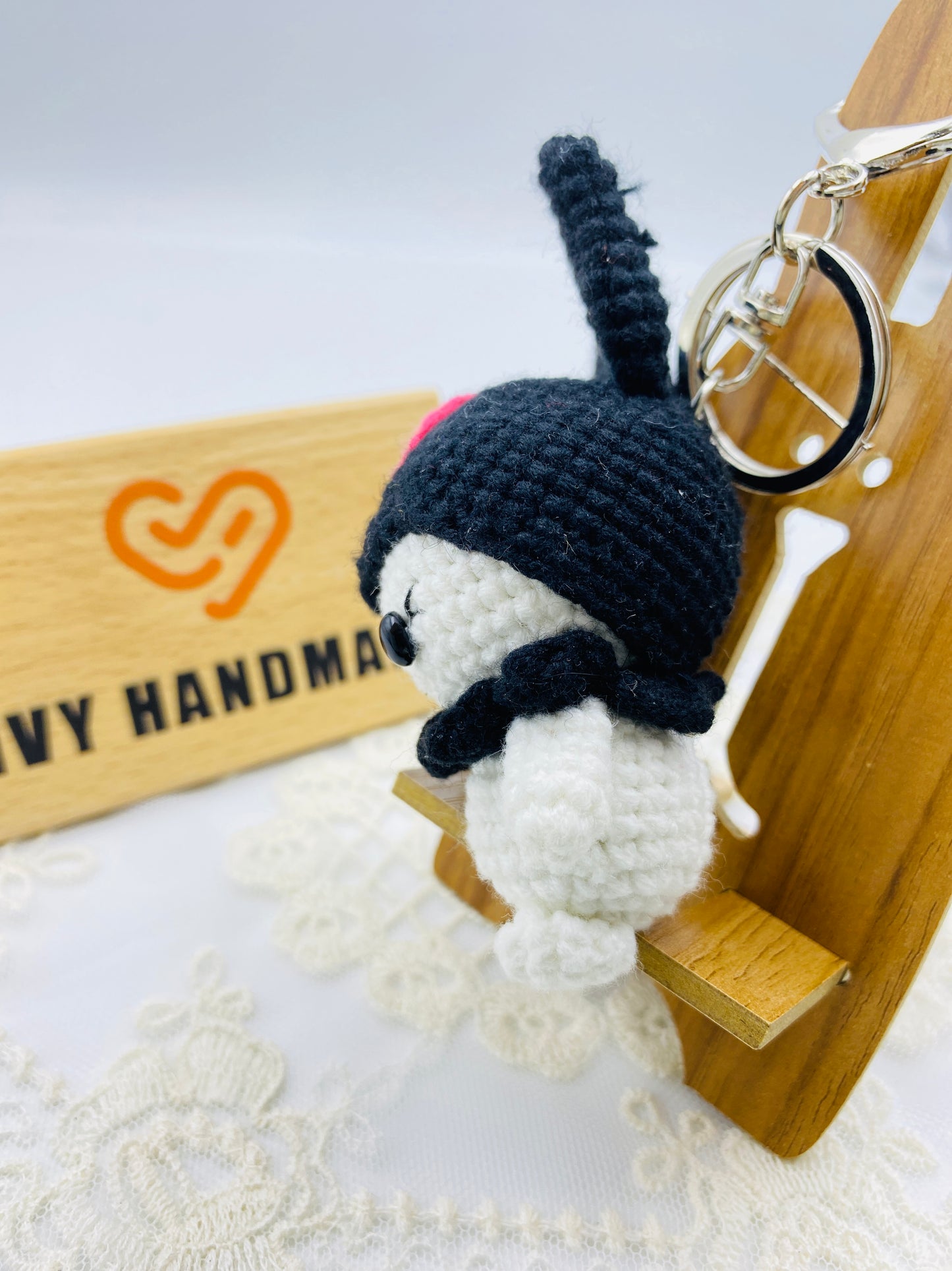 Kuromi/Key chain-Handmade Crochet