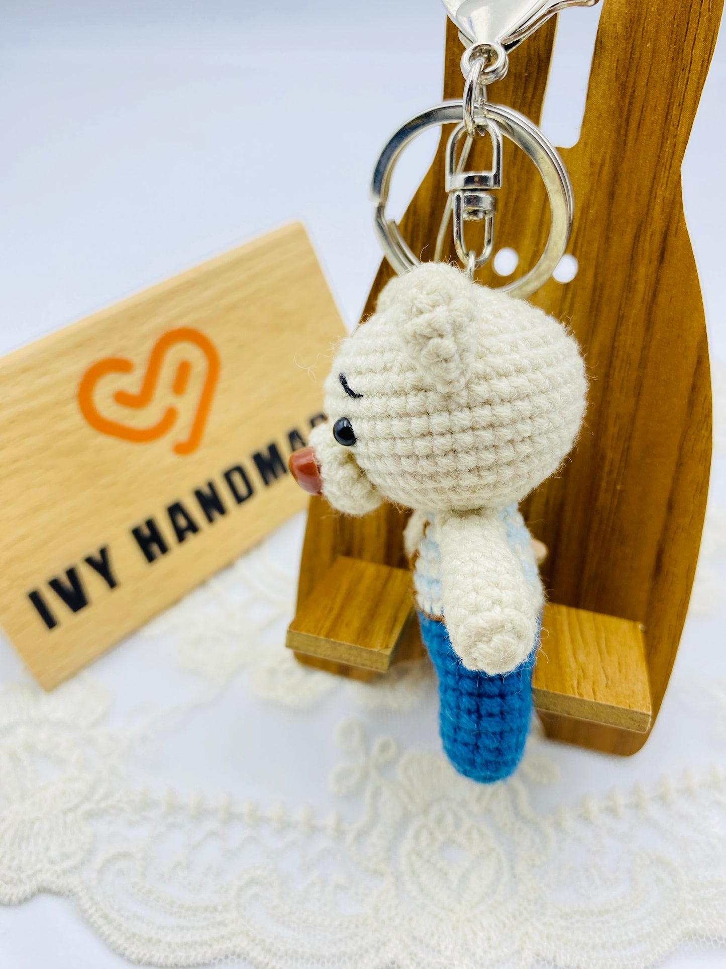 Mr Bear/Key chain-Handmade Crochet