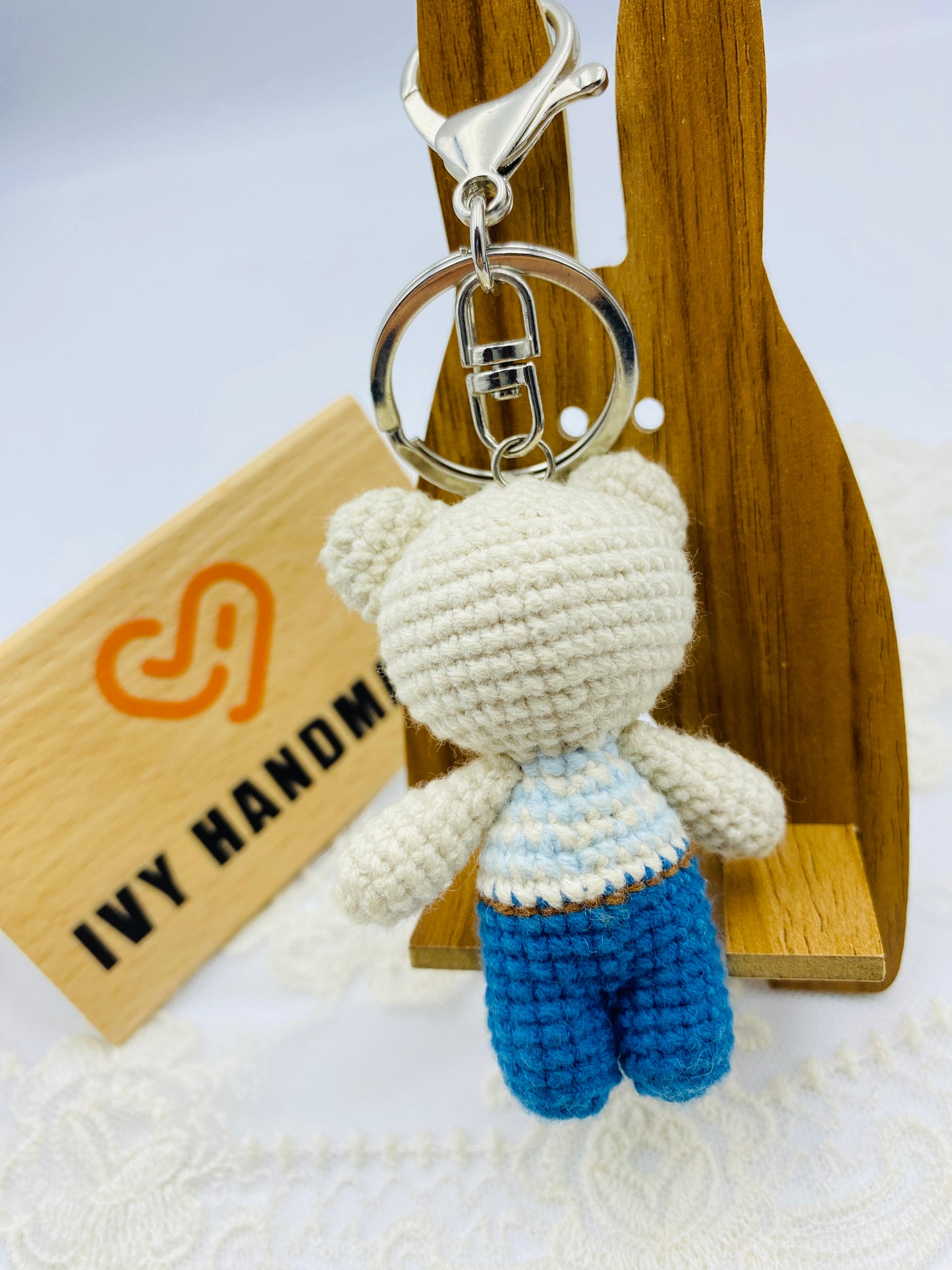 Mr Bear/Key chain-Handmade Crochet