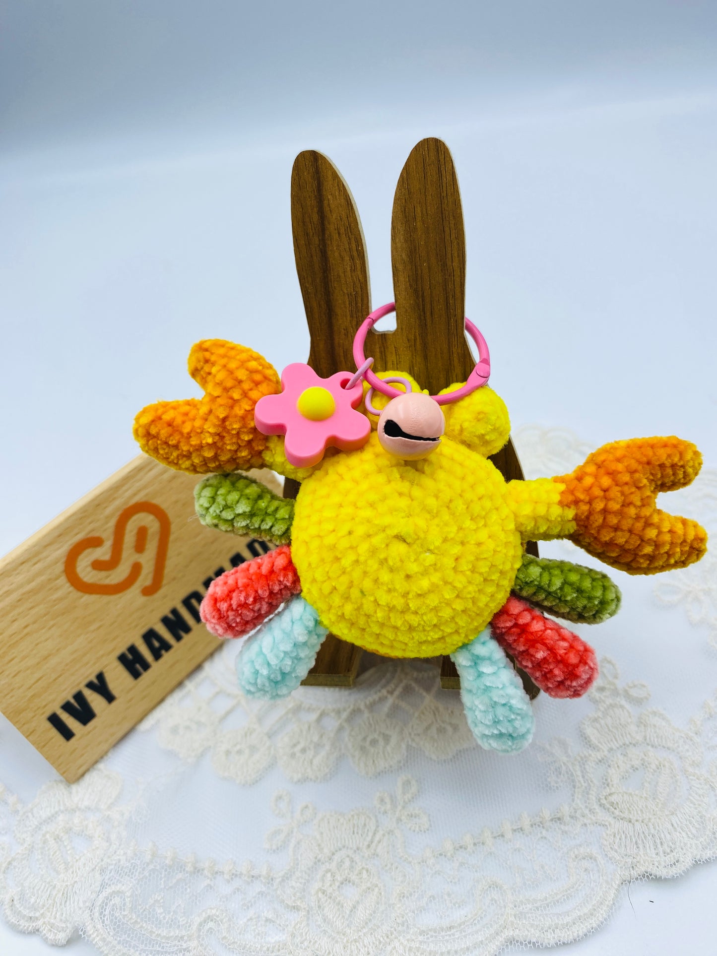 Fluffy Crab/Key Chain-Handmade Crochet