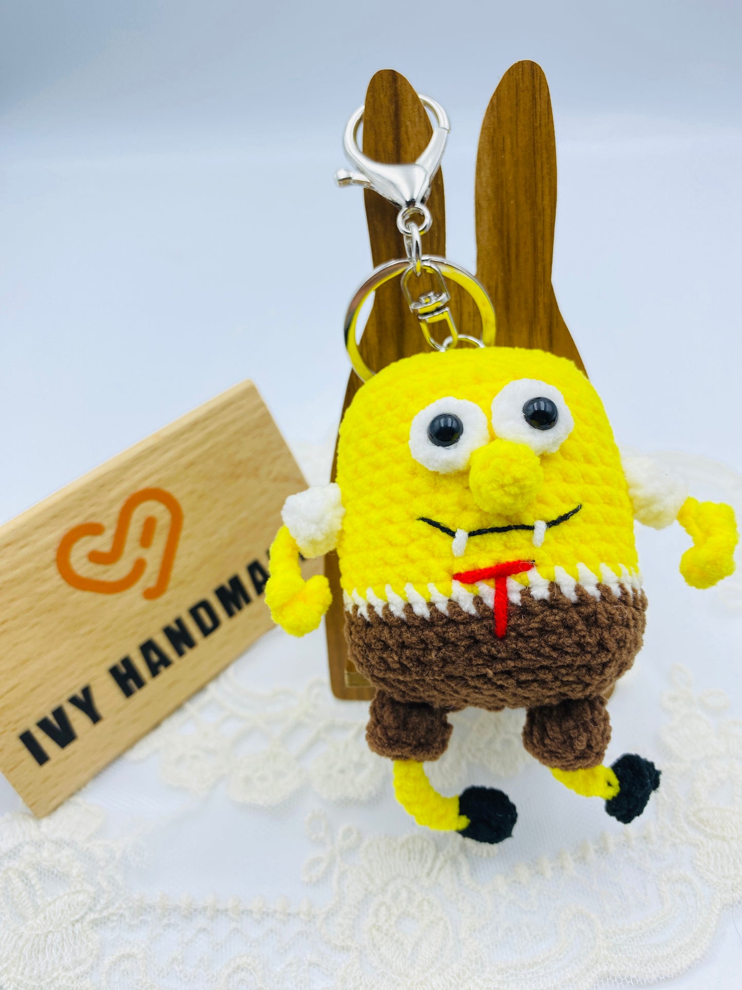 Sponge Bob/Key Chain-Handmade Crochet