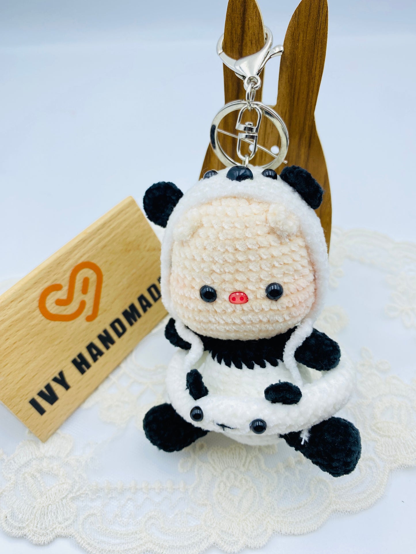 Panda Girl/Key chain-Handmade Crochet