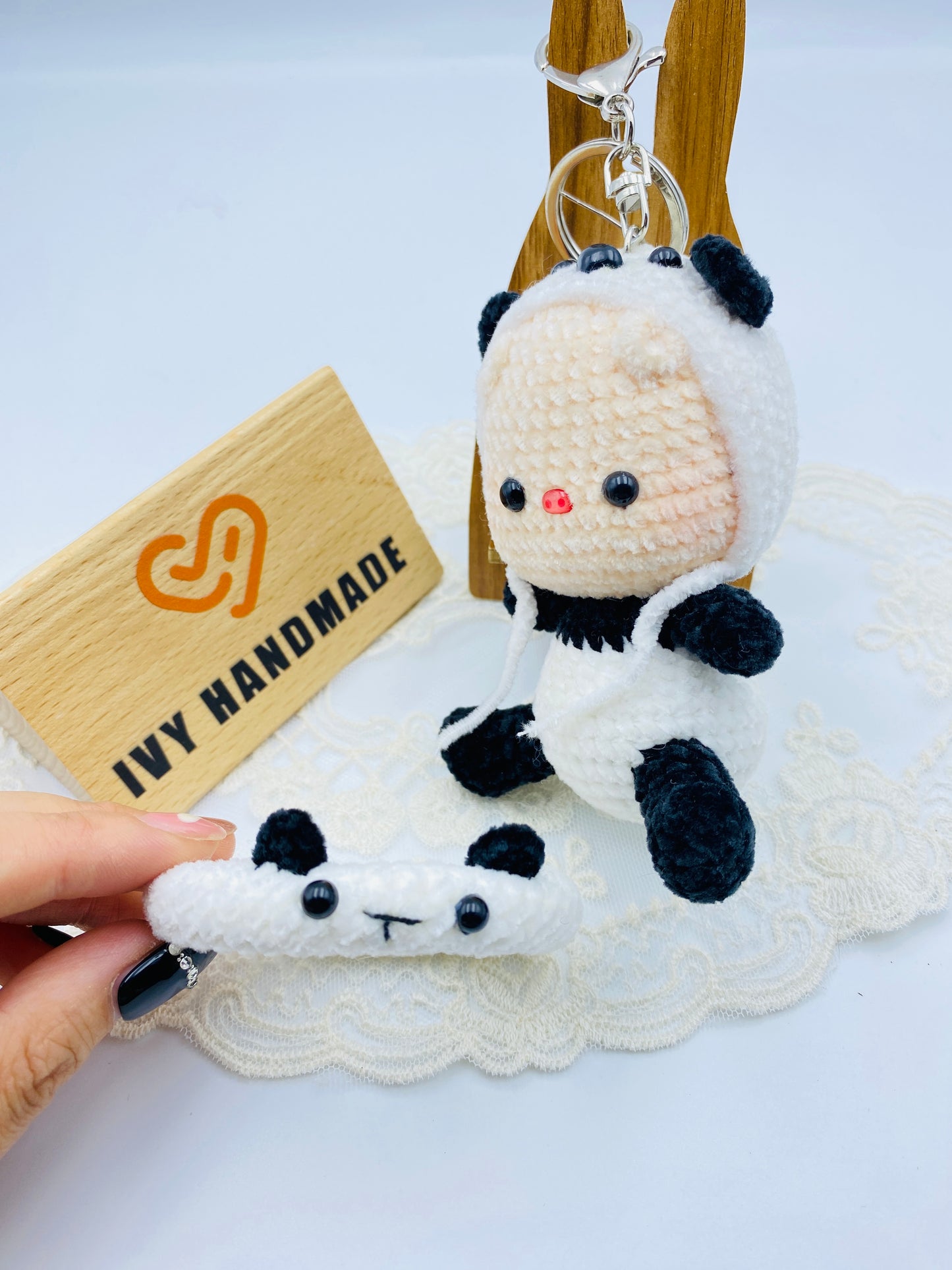 Panda Girl/Key chain-Handmade Crochet