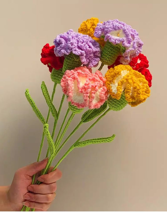 Carnation Bouquet--Handmade Crochet