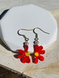 Hand-Crocheted Daisy Drop Earrings&nbsp; 3 Colour