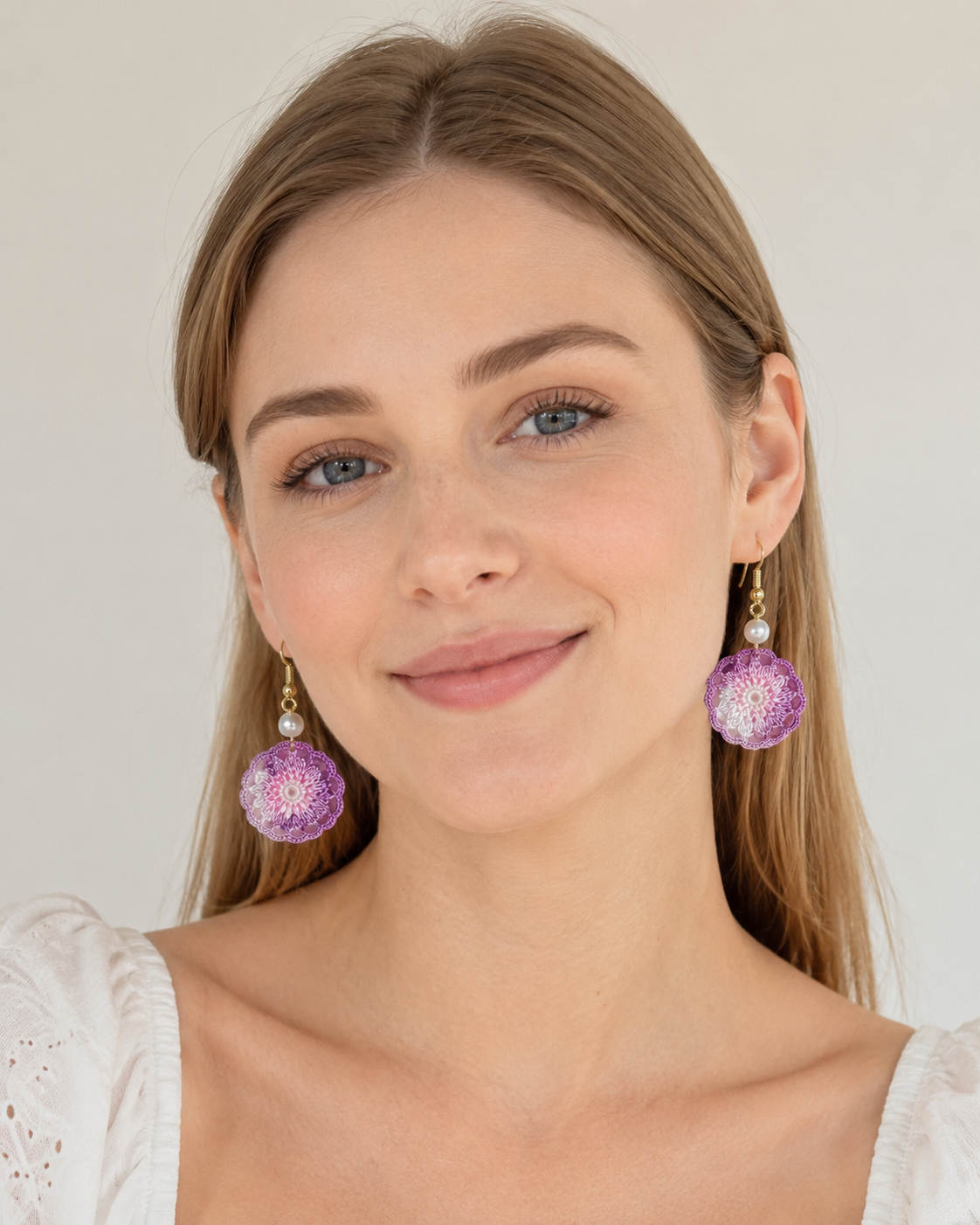 Hand Crocheted Dream Catcher Earrings  7 Colours 14K Gold-Plated Hooks