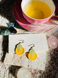 Hand-Crocheted Double Circle Drop Earrings – 14K Gold Hooks | 4 Colour Options