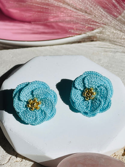 Camellia Bloom-Handmade Microcrochet earrings