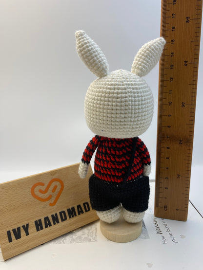 Bunny/Rabbit Wearing Overalls-Handmade Crochet