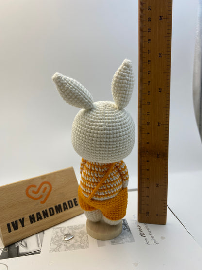 Bunny/Rabbit Wearing Overalls-Handmade Crochet
