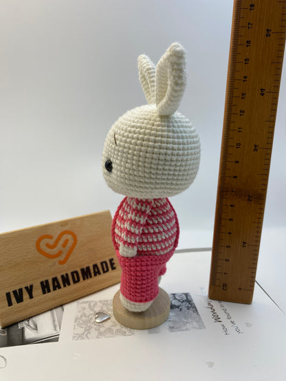 Bunny/Rabbit Wearing Overalls-Handmade Crochet
