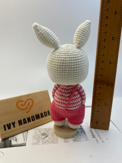 Bunny/Rabbit Wearing Overalls-Handmade Crochet