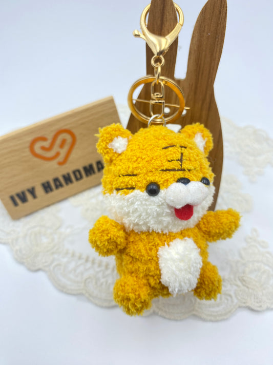 Fluffy Tiger/Key Chain-Handmade Crochet