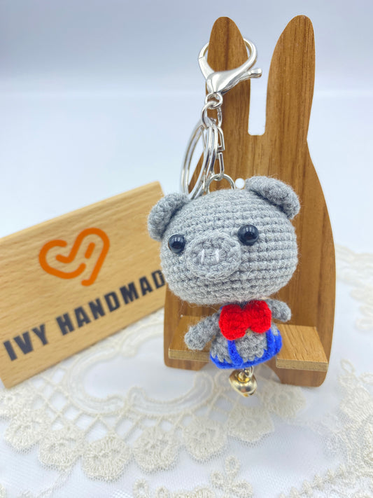 Mr pig/Mr Oinky/Key chain-Handmade Crochet
